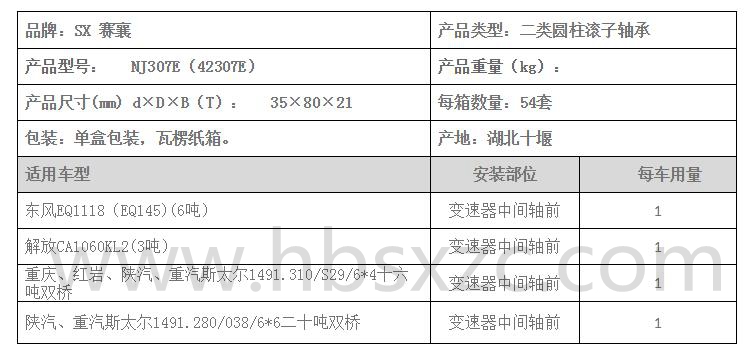 42307E圓柱滾子軸承